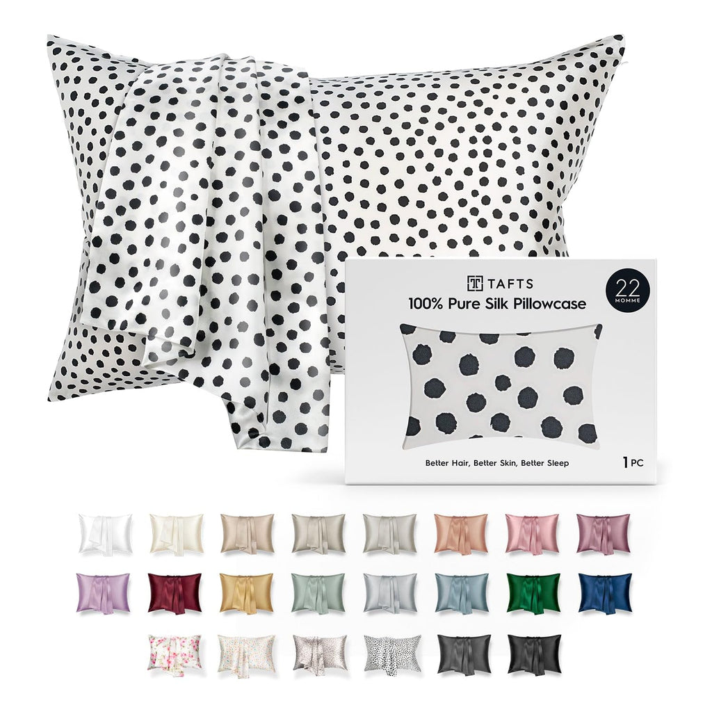 Tafts Pillow Cases - 22mm 100% Pure Mulberry 6A Silk Pillowcase for Hair & Skin with Zipper Closure, Cooling, Natural, Organic, Double Sided Silk Pillow Case (Ivory White, Queen 20x30 1pc)
