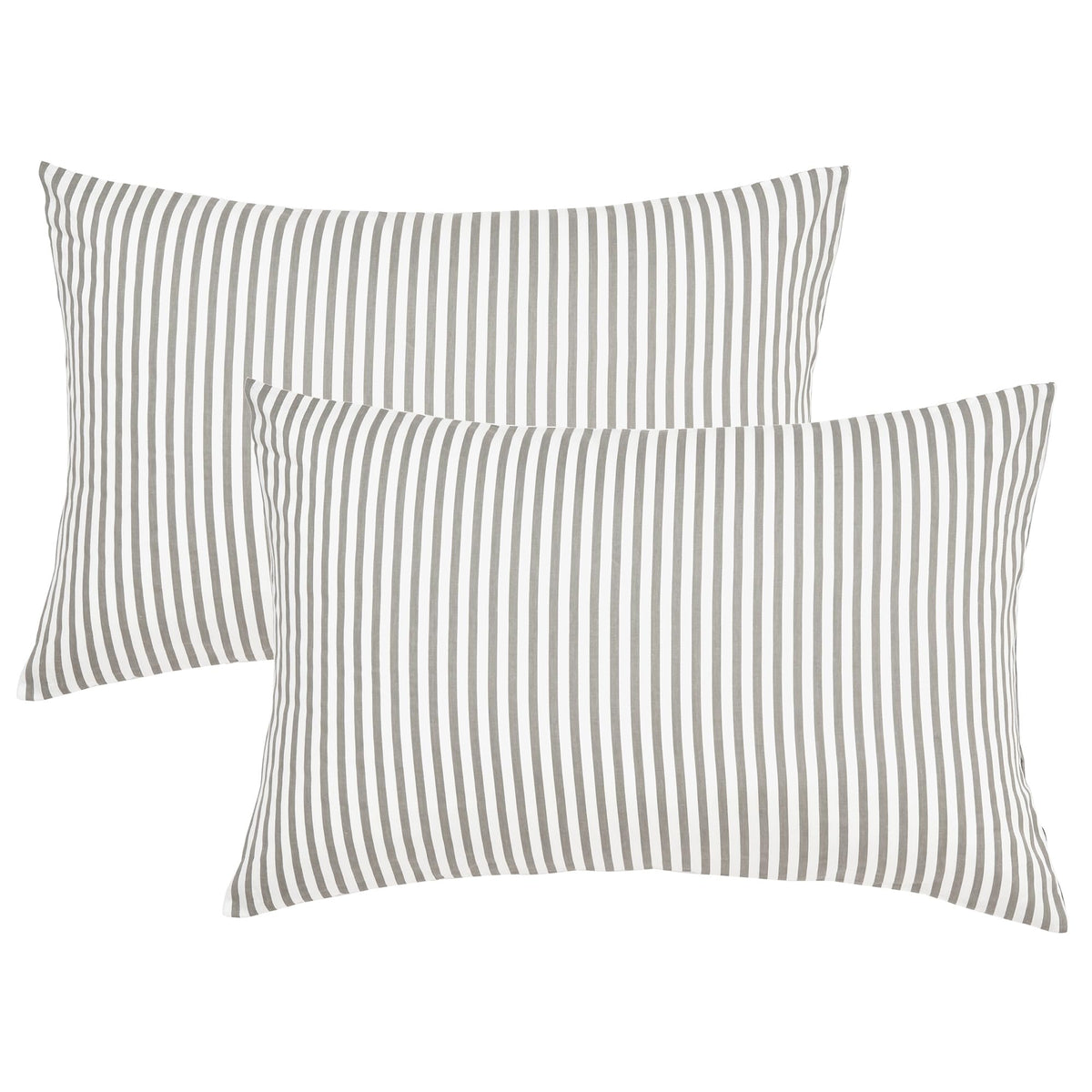 JELLYMONI Cotton Classic Striped Pillowcases Set of 2, Tan, Standard