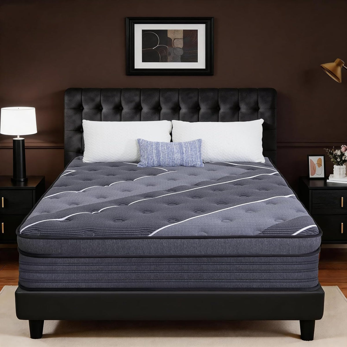 Queen Size Mattress 12 Inch, Hotel-Level Luxury Hybrid Queen Mattress in a Box, Cooling Gel Memory Foam & Upgraded Pocket Springs, Relieve Back & Waist Pain, Zoned Support, Medium Firm,365-Night Trial