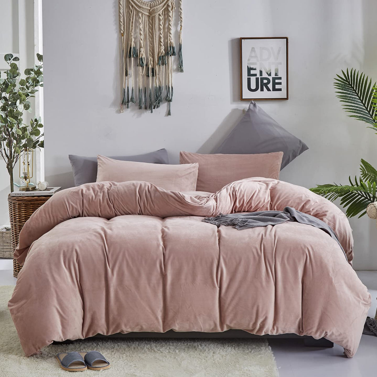 KAREVER Pumpkin Comforter Queen Pumpkin Color Bedding Set 3 Pieces Cinnamon Comforter Sets 1 Queen Comforter (90x90 inches) with 2 Pillowcases (20x26 inches)