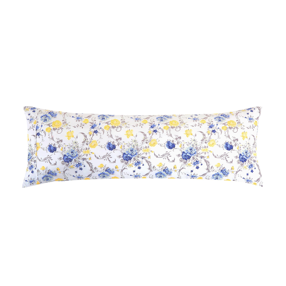 Elegant Comfort Ultra Soft Set of 2 Floral Print Pillowcases - 1500 Premium Hotel Quality Microfiber, Soft and Smooth Envelope Closure 2-Piece Pillow Covers - Standard/Queen, Paisley Gray