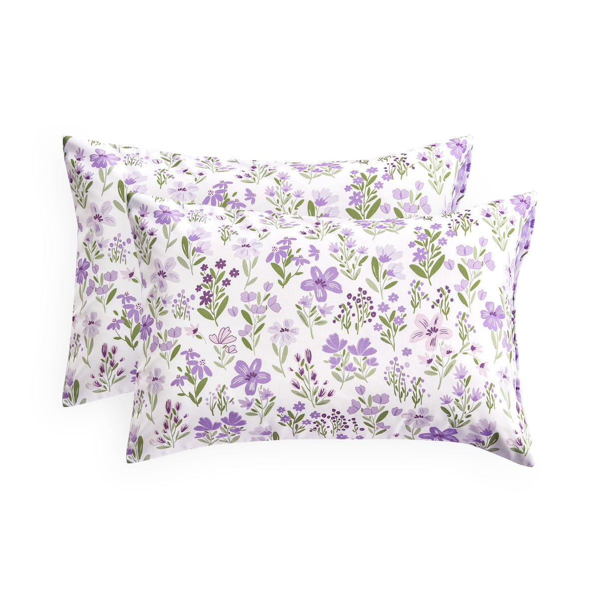 Wake In Cloud - Floral Pillow Cases, Botanical Flower Coquette Cottagecore Shabby Chic Aesthetic, Set of 2 Soft Pillowcases Pillow Shams Covers, Orange Cream, King Size 20x36 Inches