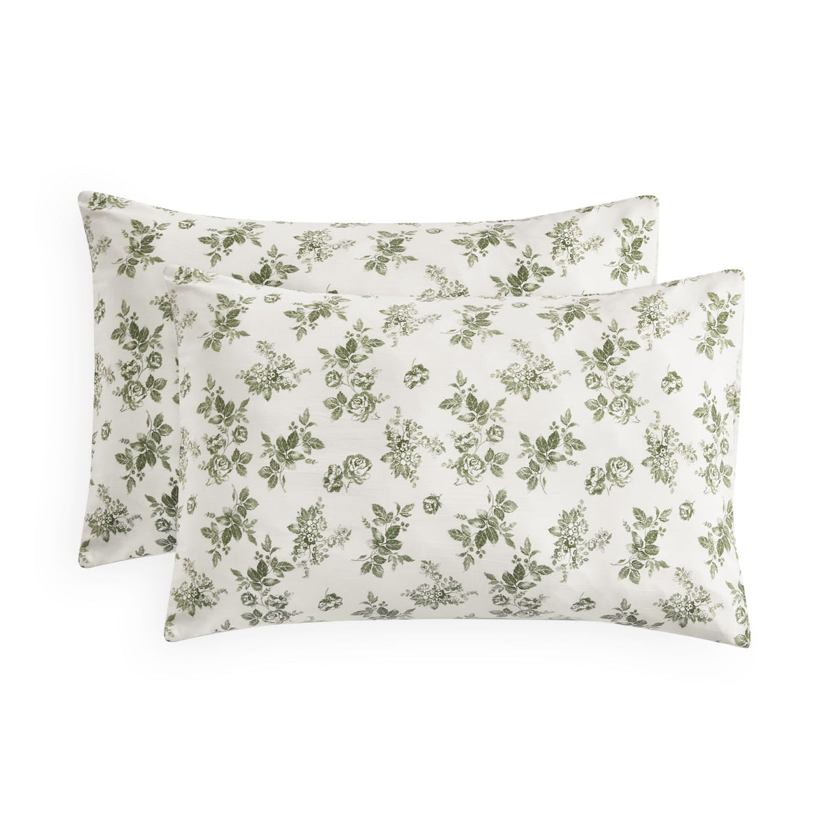 Wake In Cloud - Cottagecore Pillow Cases, Floral Shabby Chic Vintage Flower Shabby Chic Coquette Aesthetic, Set of 2 Soft Pillowcases Pillow Shams Covers, Light Blue, Standard Size 20x26 Inches
