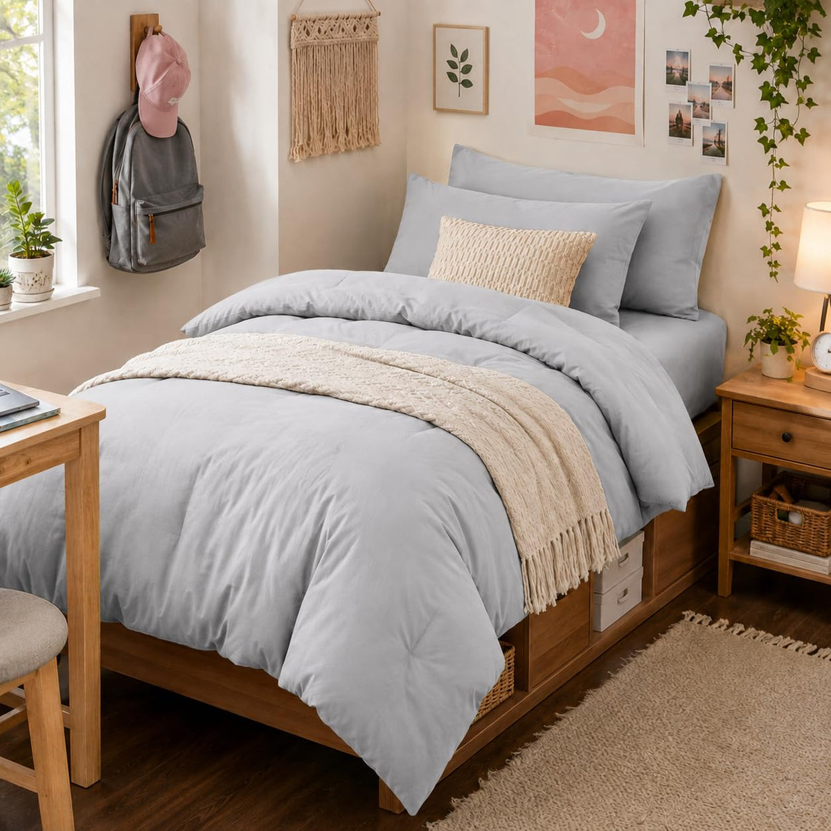 Anluoer Full Size Comforter Sets, 7 Piece Bed in a Bag Full Bedding Sets