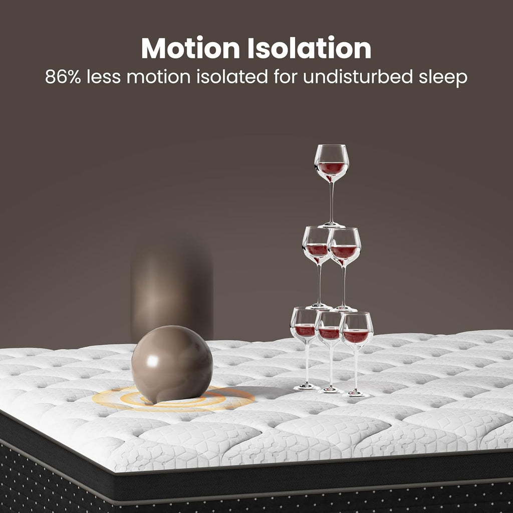 Firm Full Mattress 14 Inch, Hybrid Mattresses with Back & Hip Support| Deep Sleep & Zoned Support, Fiberglass-Free and CertiPUR-US Certified, 365-Night Trial, 10 Years Warranty