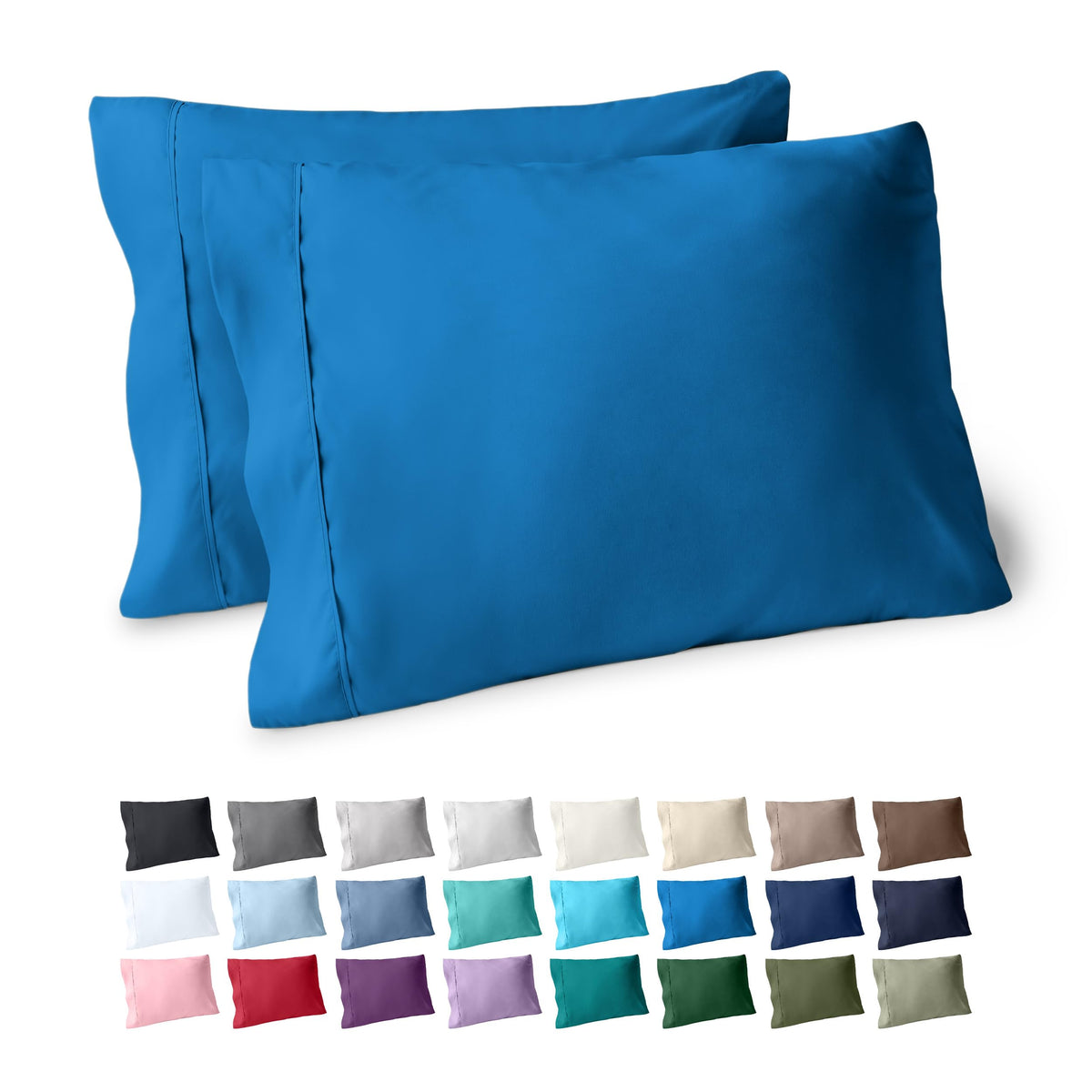 Bare Home Pillowcases Open End (Standard Set of 2, Grey)