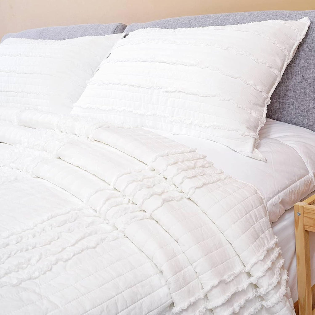 BOSOWOS Standard Size Pillow Shams Set of 2, Ultra Soft Breathable 20 x 26 Inches Pillow Case Envelope Closure, Microfiber Farmhouse Bed Pillowcases for Easy Care, White