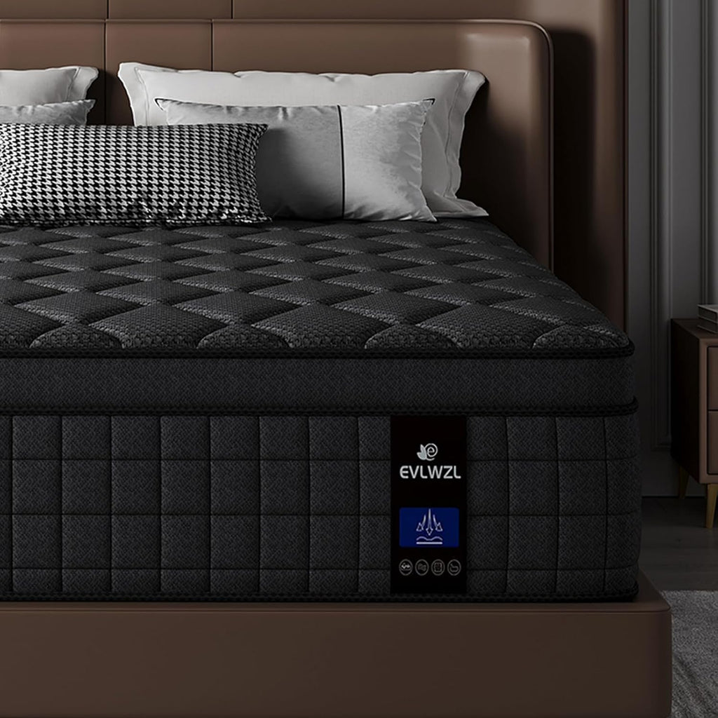 EVLWZL 14 Inch Twin Mattress, Medium Firm Hybrid Twin Mattresses, Memory Foam Mattress in a Box with Individually Wrapped Pocket Springs, Reinforced Edge Support, Pressure Relief, Motion Isolation