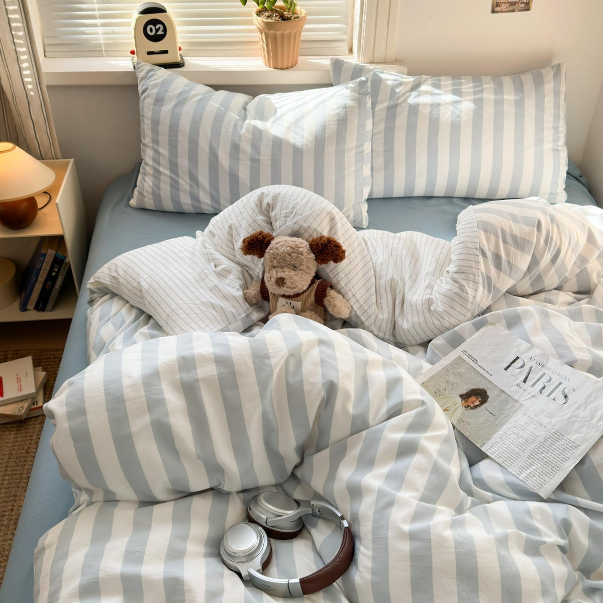 Plaid Comforter Set Full Blue Gingham Pink Bow Bedding Set