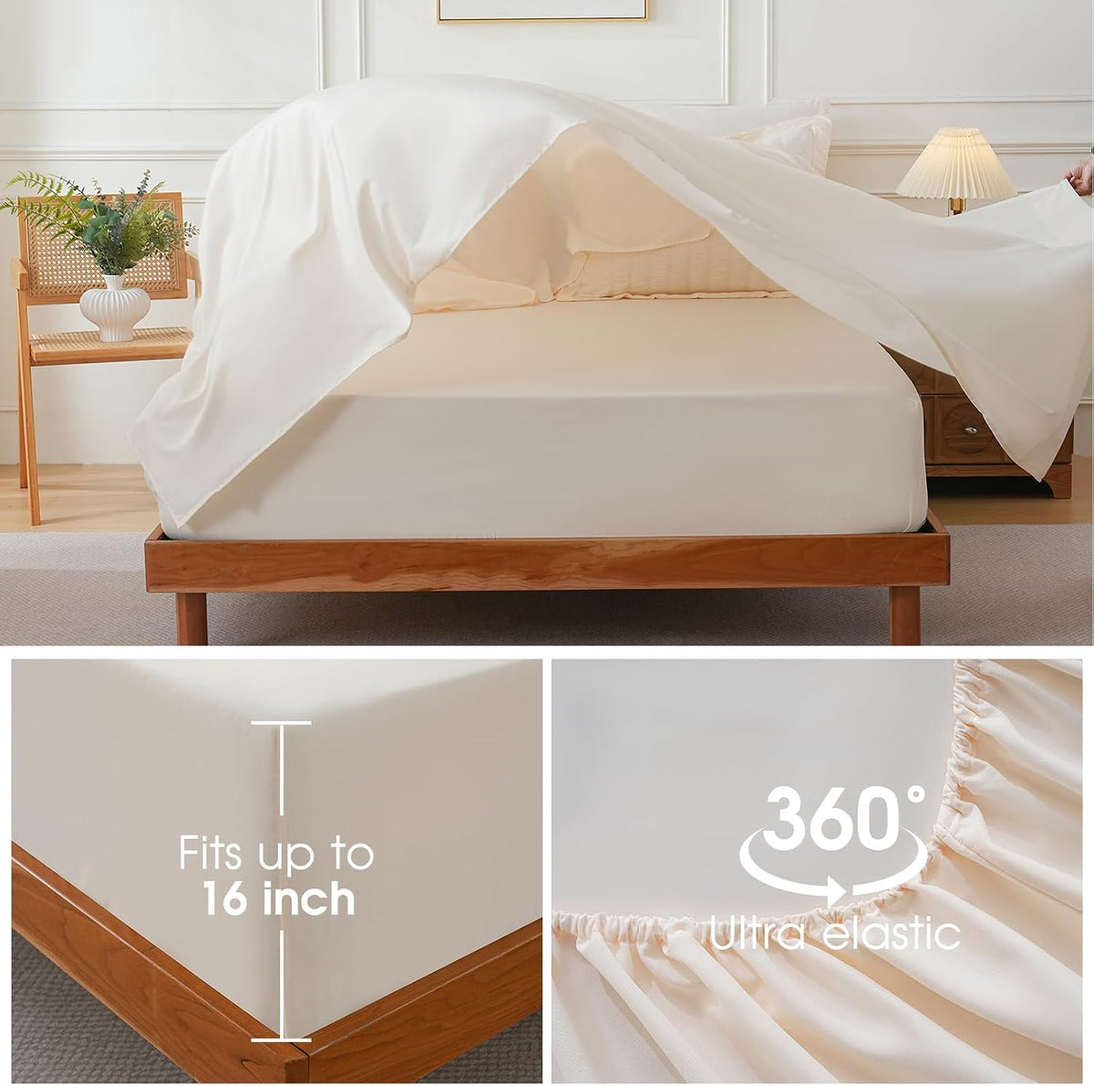 FreshCulture Twin Size Comforter Set Seersucker 5 Pieces, All Season Bedding Set Twin, Soft Bed in a Bag Comforter Set with Comforter, Flat Sheet, Fitted Sheet, Pillowcase and Pillow Sham, Cream