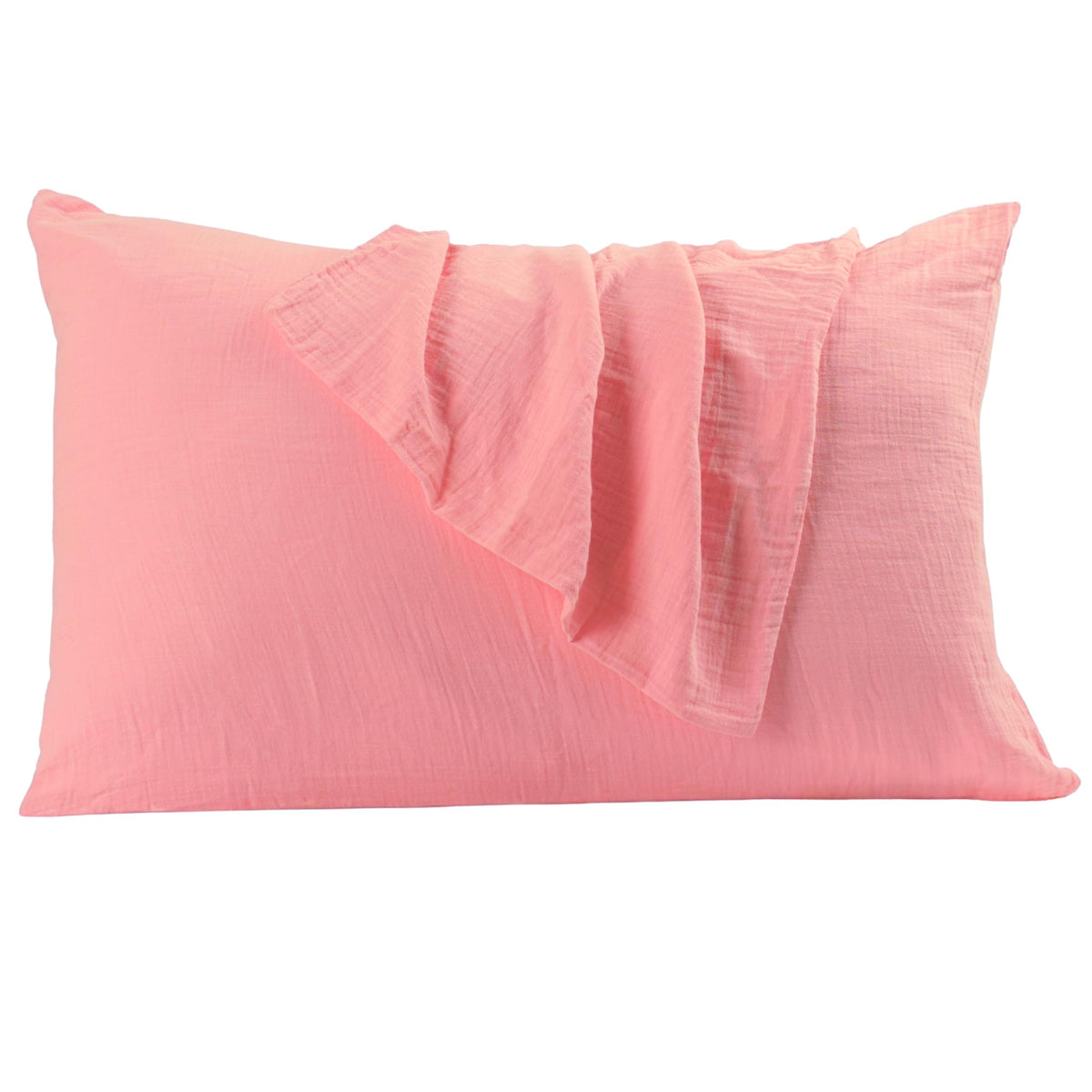 PÜSKÜL 2-Piece Natural 100% Turkish Cotton Muslin Pillowcase, Standard Size