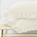 KKJIAF Ruffle Pillow Cases King Size Set of 2, White
