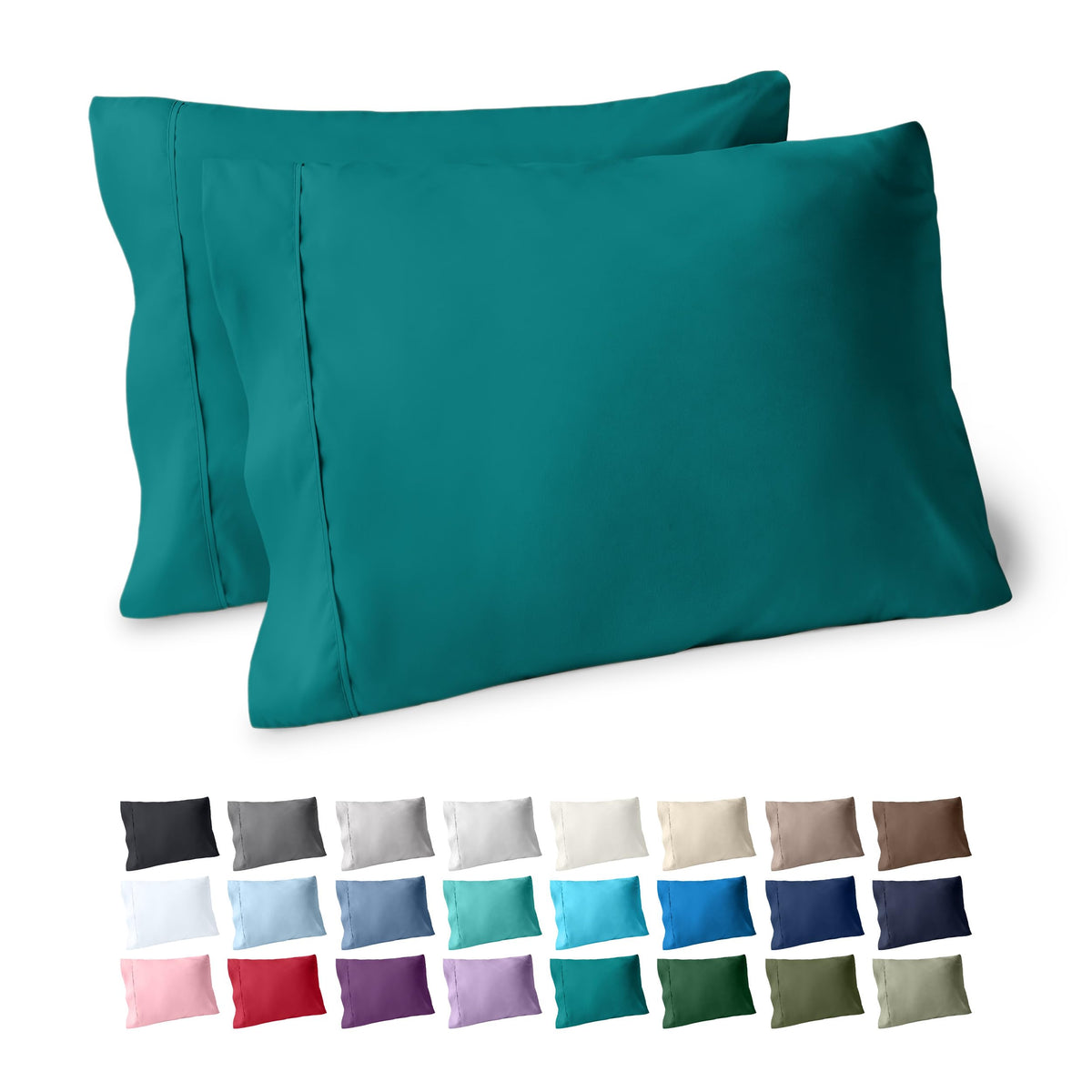 Bare Home Pillowcases Open End (Standard Set of 2, Grey)