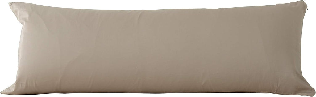 EVOLIVE 100% Cotton Body Pillow Cover 21"x54", 300TC, Hidden Zipper (Taupe)