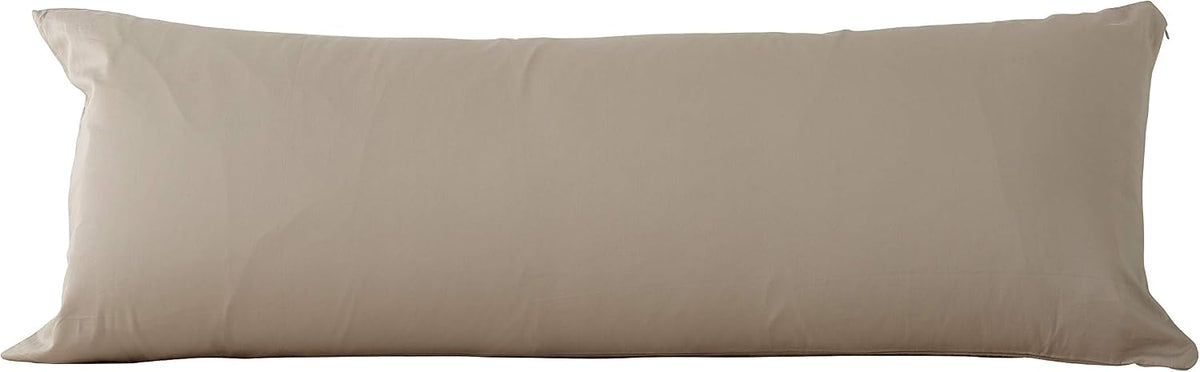EVOLIVE 100% Cotton Body Pillow Cover 21"x54", 300TC, Hidden Zipper (Taupe)