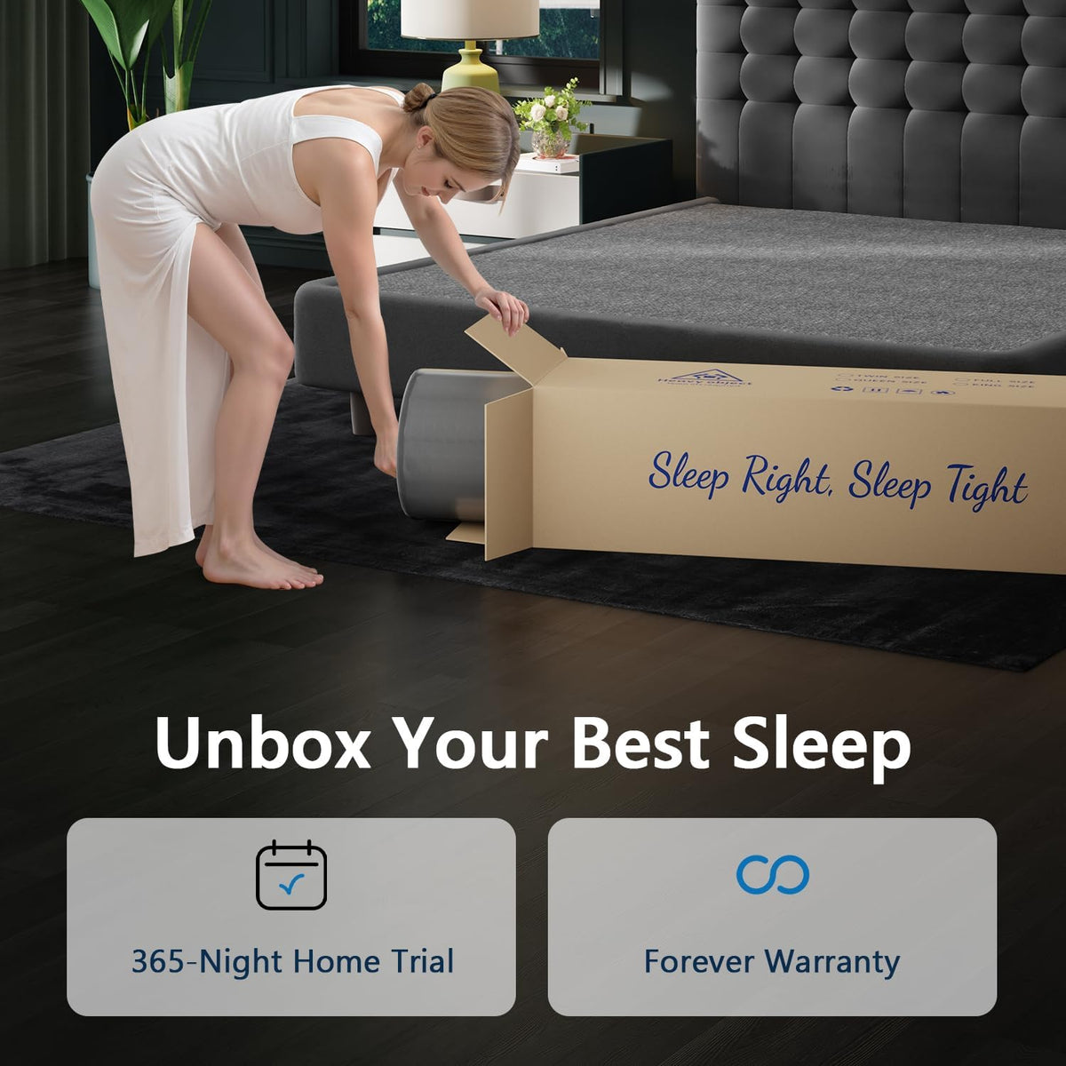 Queen Size Mattresses, 14 Inch Luxury Hybrid Queen Mattress in a Box