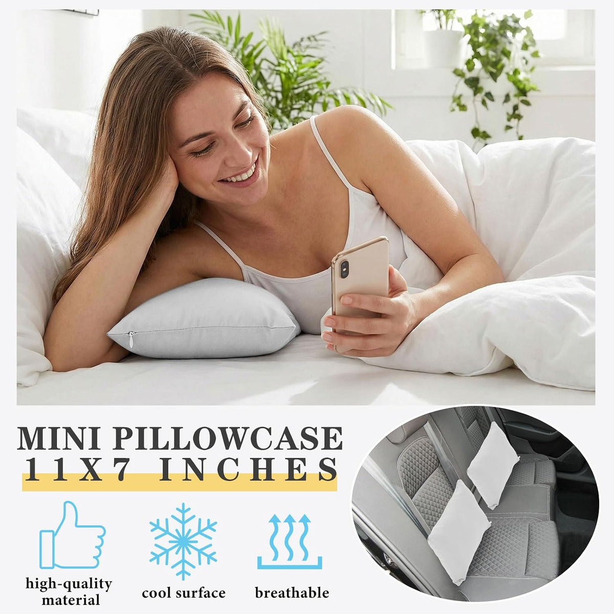 Hahafelt 2 Pack 7"x11" Cooling Small Pillowcase (Only Pillow Case)