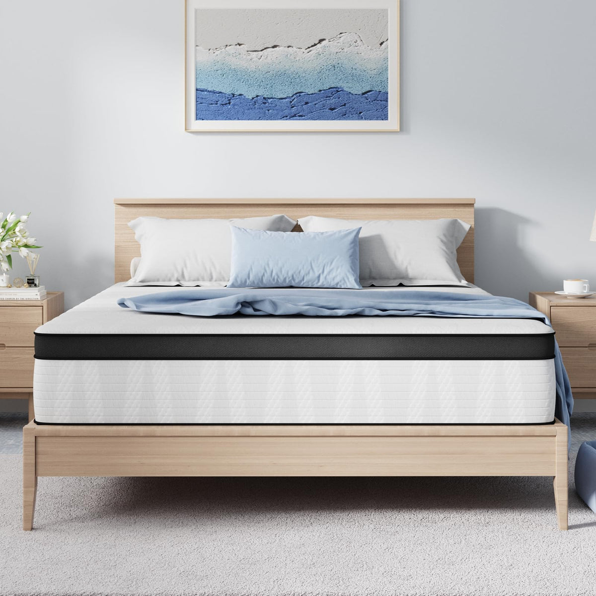 Avenco 10 Inch Queen Mattress, Medium Firm Hybrid Mattress in a Box