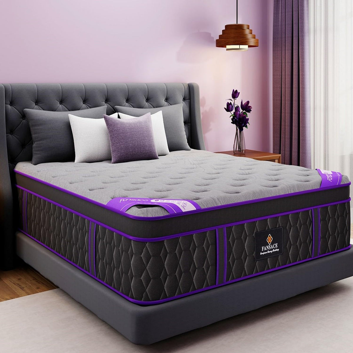 FANSACE (Luxury Hotel) 14 Inch Firm Queen Size Hybrid Mattress in a Box