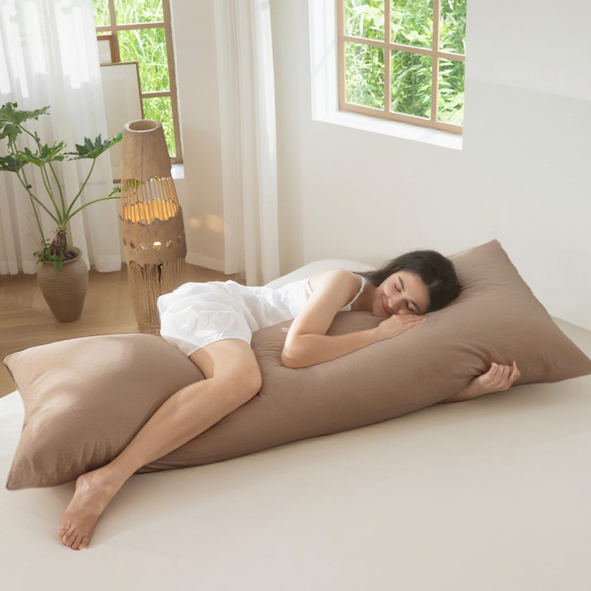 MOOMEE Pillowcase Set of 2 100% Washed Cotton Linen-Like King