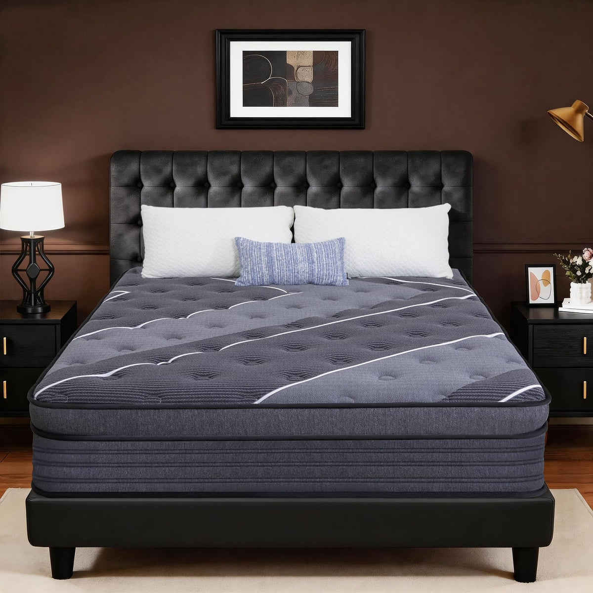 Queen Size Mattress 12 Inch, Hotel-Level Luxury Hybrid Queen Mattress in a Box, Cooling Gel Memory Foam & Upgraded Pocket Springs, Relieve Back & Waist Pain, Zoned Support, Medium Firm,365-Night Trial