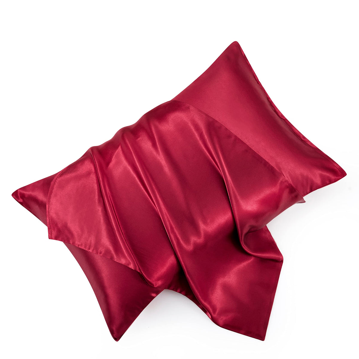 Blush Pink Satin Pillowcase Standard Set of 2 with Envelope Closure，Blush Pink Silk Pillowcase for Hair and Skin (20x26)