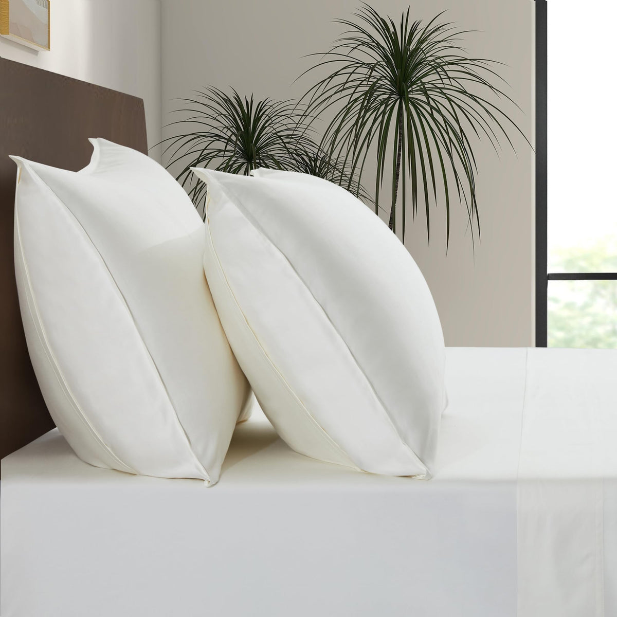 Luxury Bamboo Market | King Envelope Pillowcase Set | 100% Viscose Made from Bamboo | Organically Grown | Ultra Soft | Cooling | 2pcs [Classic White]