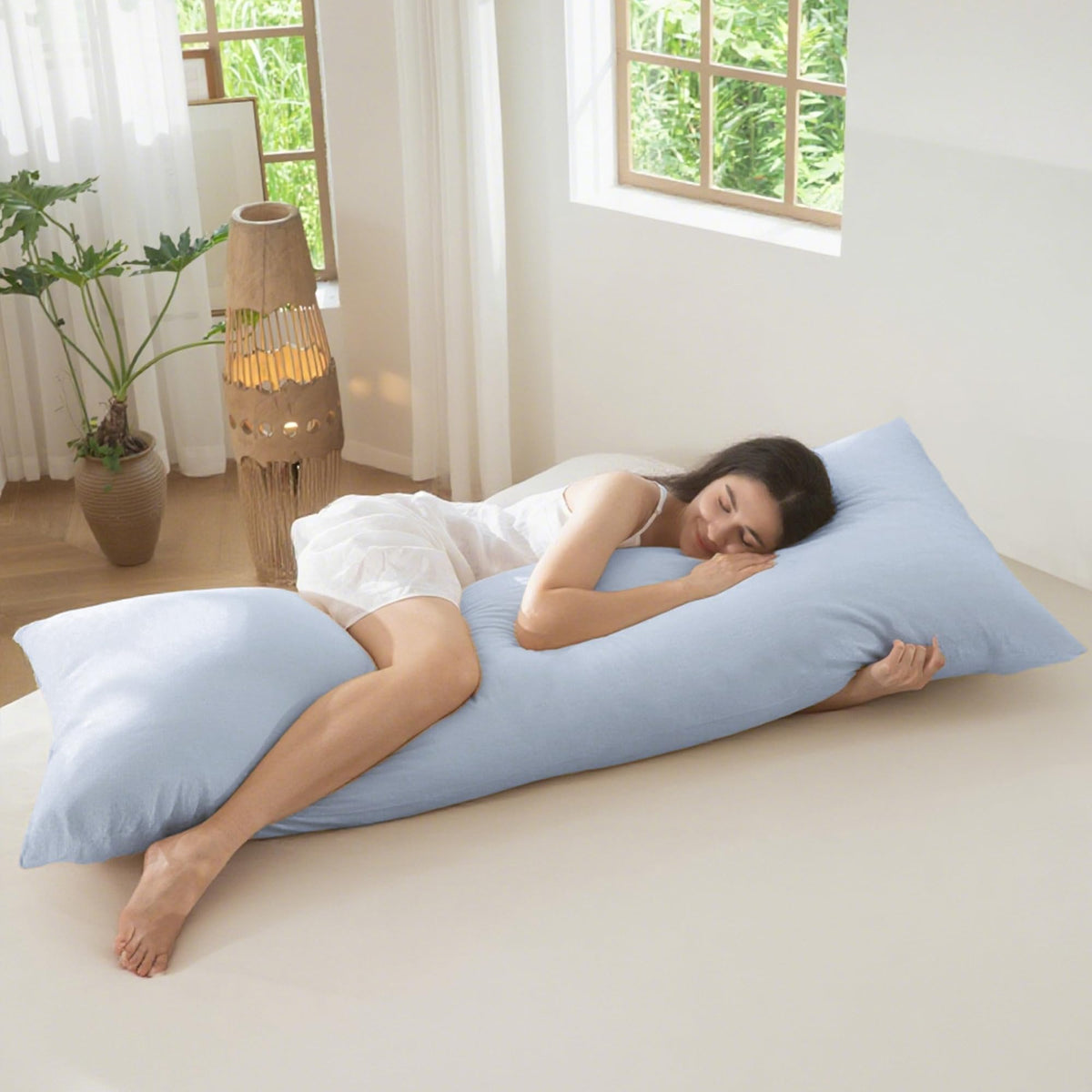MOOMEE Pillowcase Set of 2 100% Washed Cotton Linen-Like King