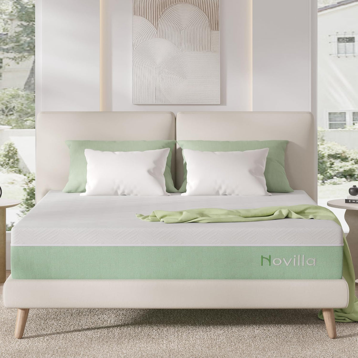 Novilla 14 Inch California King Mattress, Hypoallergenic & Back Pain Relief, Cal King Mattresses in a Box with Smarts Coils, Fiberglass Free CertiPUR-US Certified Colchones Cal No Box Spring Needed