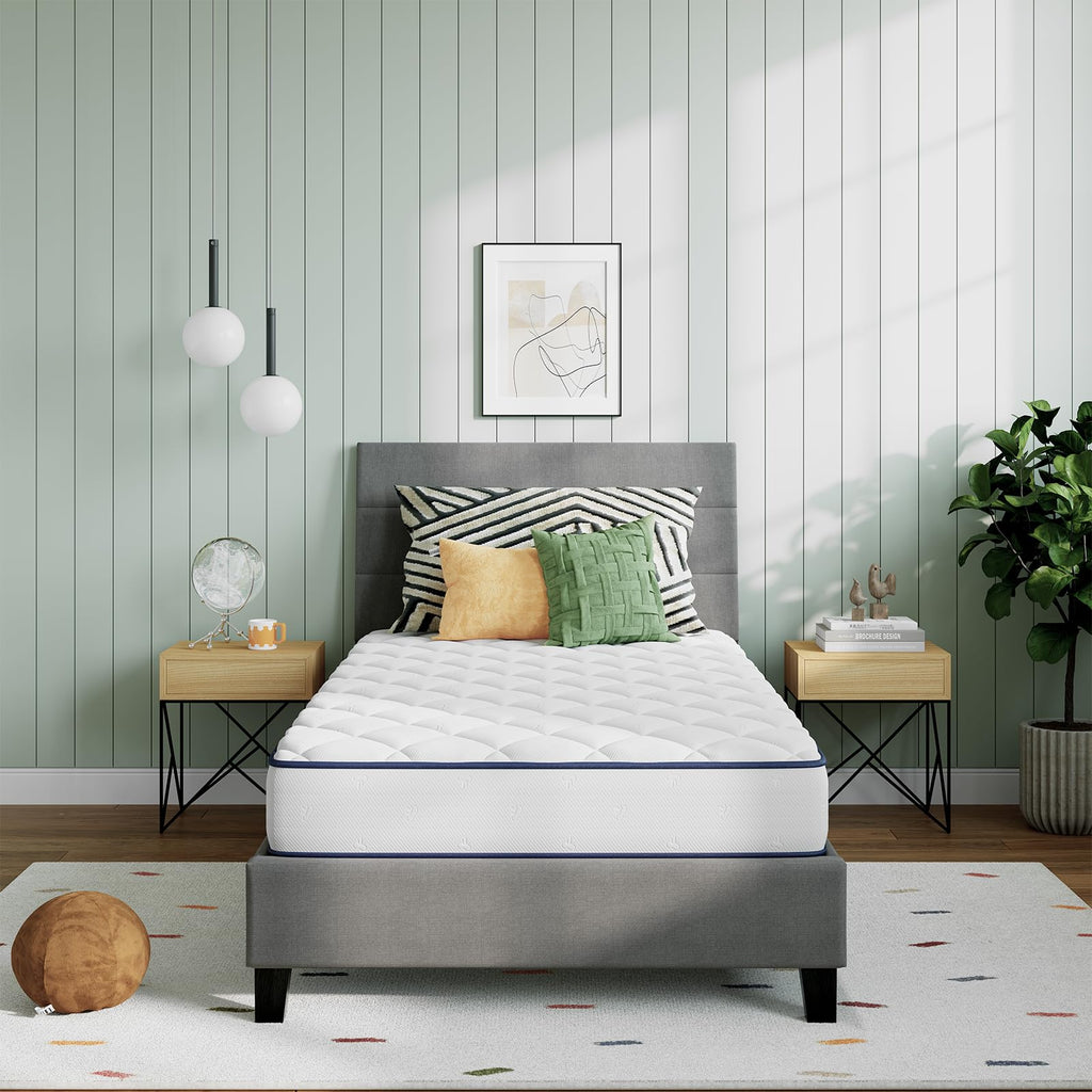 Novilla Queen Mattress, 12 Inch Hybrid Mattress Queen with Comfort Foam|Innerspring Pillow Top Mattresses in a Box, Pressure & Pain Relief, Soft Feel but Supportive, CertiPUR-US