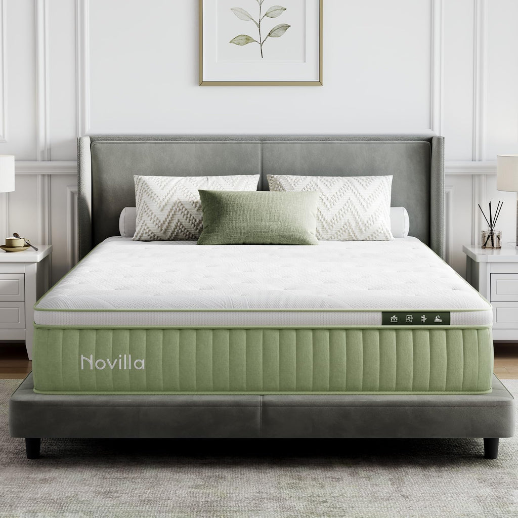 Novilla 14 Inch King Mattress,King Size Gel Memory Foam Hybrid Mattress