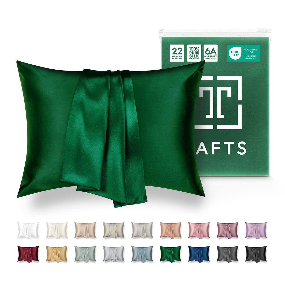Tafts Pillow Cases - 22mm 100% Pure Mulberry 6A Silk Pillowcase for Hair & Skin with Zipper Closure, Cooling, Natural, Organic, Double Sided Silk Pillow Case (Ivory White, Queen 20x30 1pc)