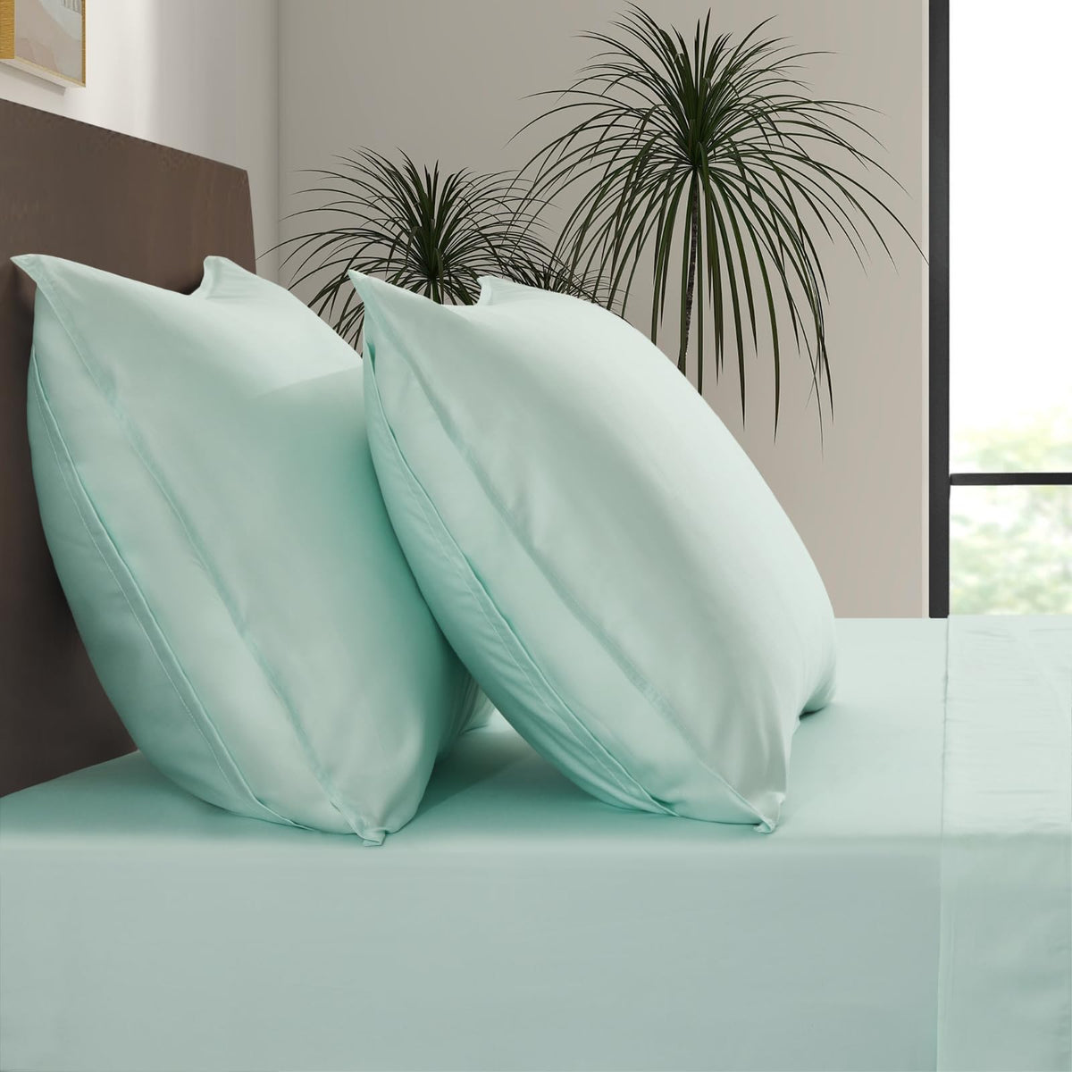 Luxury Bamboo Market | King Envelope Pillowcase Set | 100% Viscose Made from Bamboo | Organically Grown | Ultra Soft | Cooling | 2pcs [Classic White]