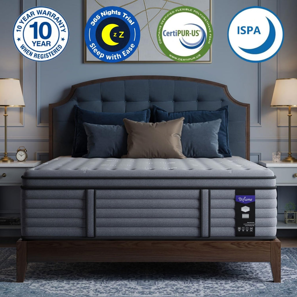(Luxury Hotel) 12 Inch Hybrid Twin XL Size Mattress in a Box, Medium Firm