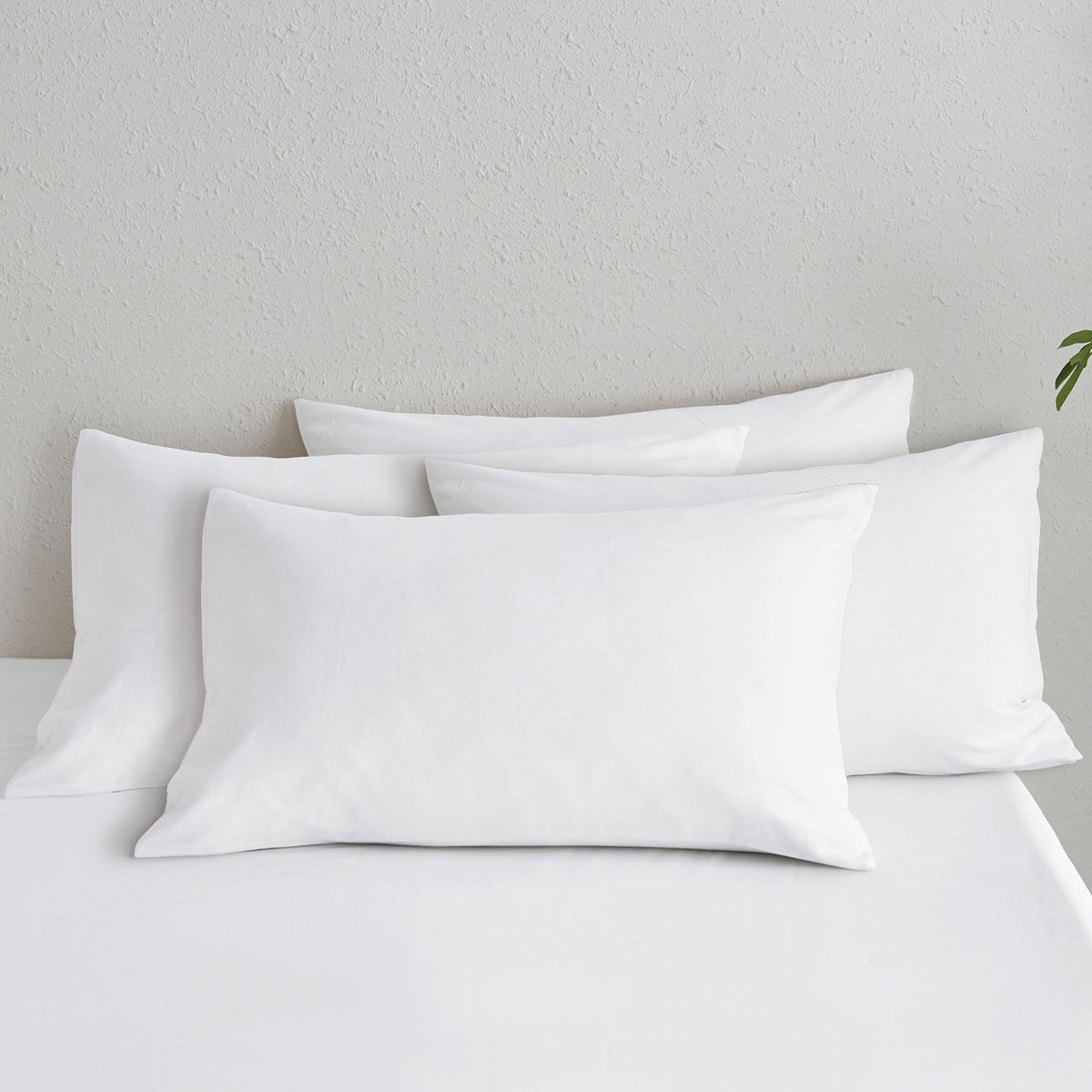 MOOMEE Pillowcase Set of 2 100% Washed Cotton Linen-Like King