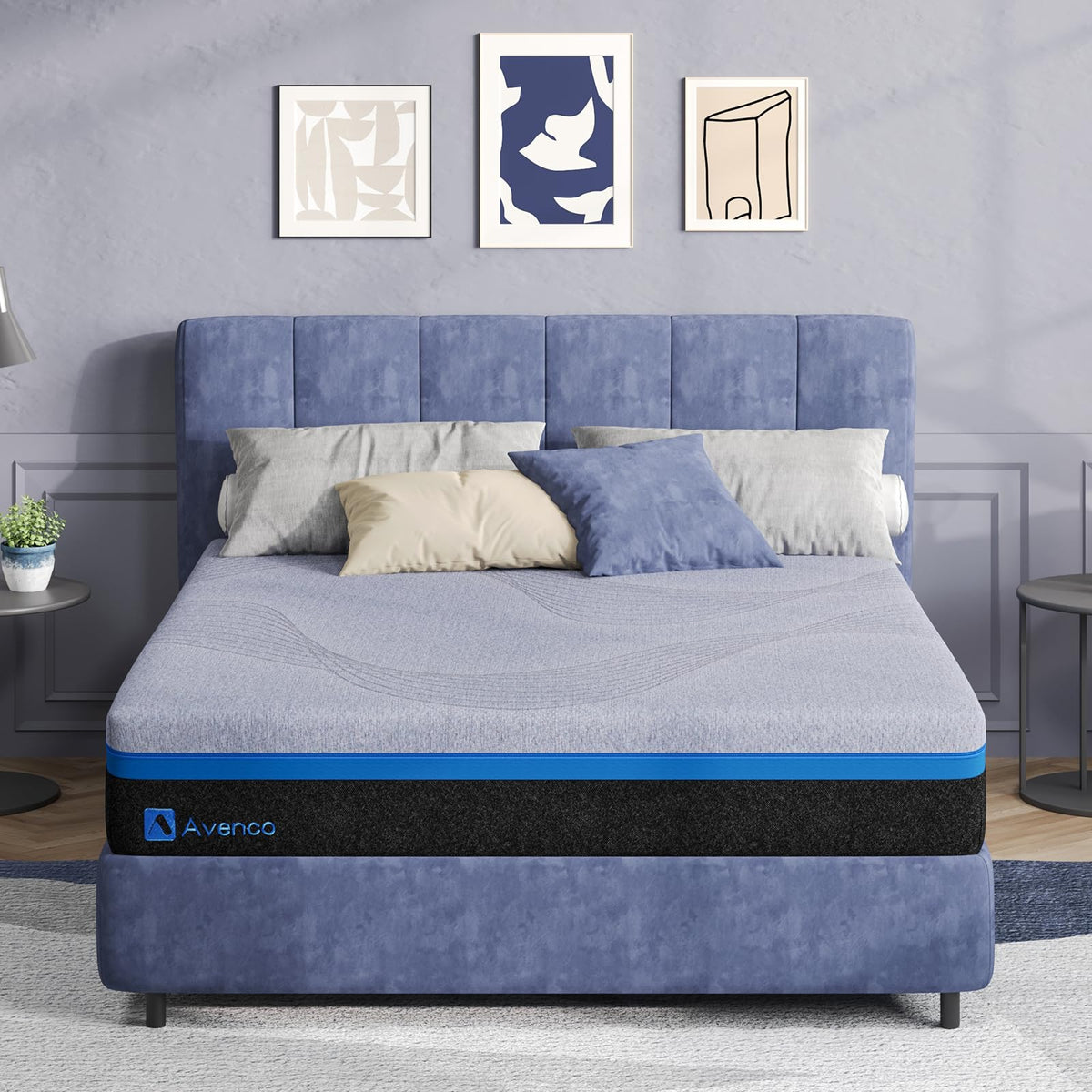 Avenco SyncDeep King Size Mattress 12 Inch, Firm Hybrid Cooling, Deep Sleep