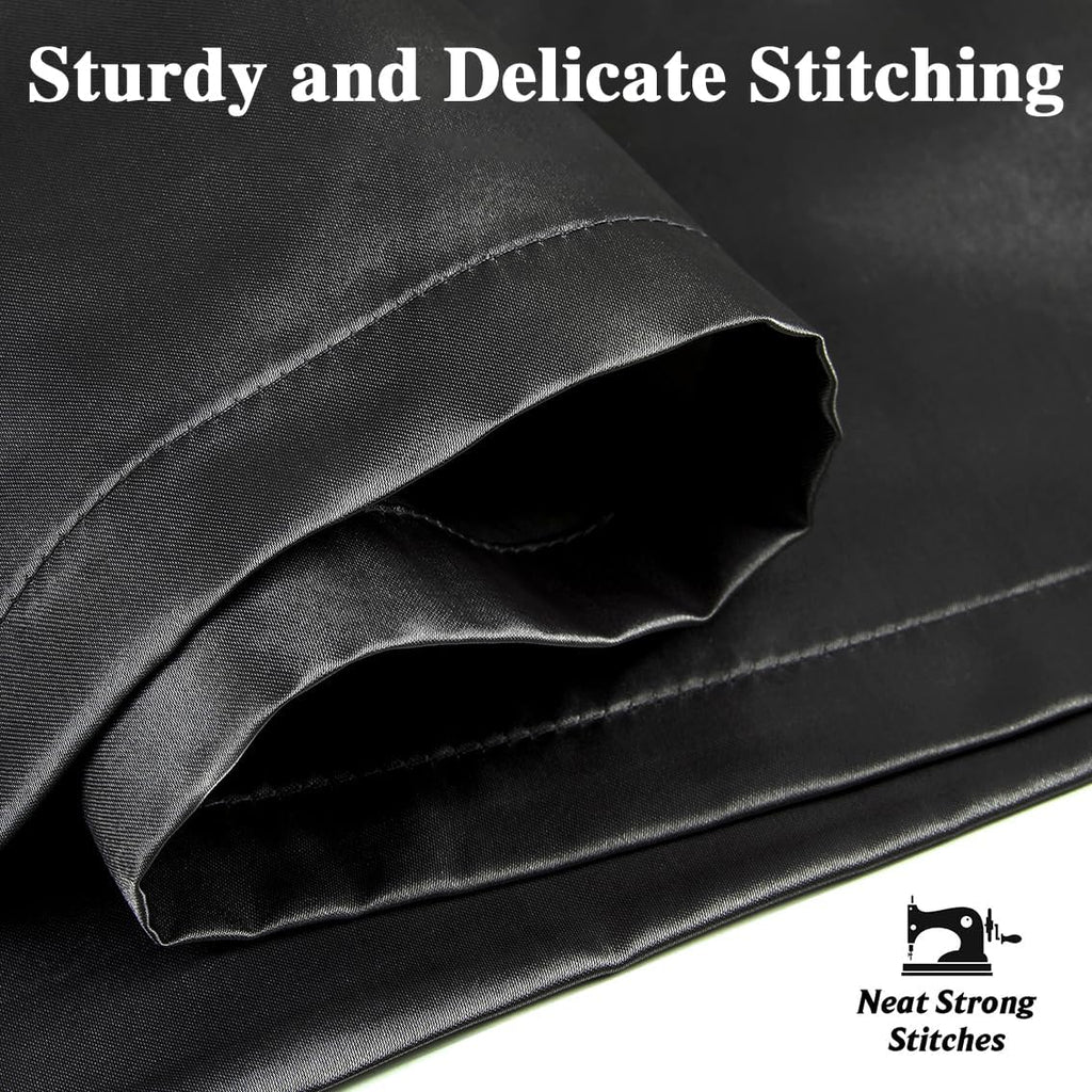 Silk Satin Pillow Cases Standard Size Set of 2 with Envelope Closure Skin & Hair Friendly Gifts for Women Men 20"x 26" Black