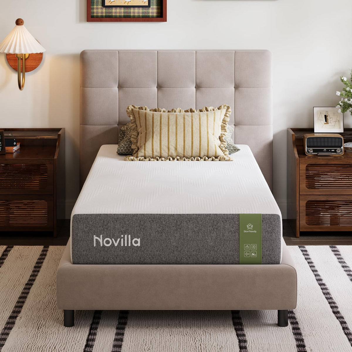 Novilla 14 Inch California King Mattress, Hypoallergenic & Back Pain Relief, Cal King Mattresses in a Box with Smarts Coils, Fiberglass Free CertiPUR-US Certified Colchones Cal No Box Spring Needed