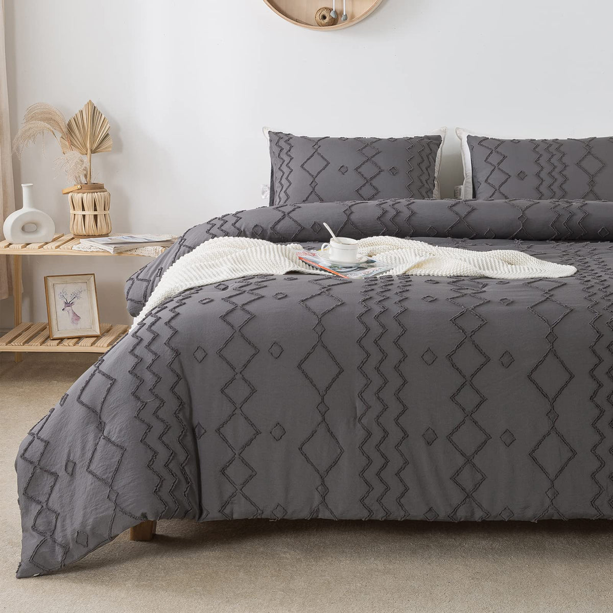 Andency King Size Comforter Set Khaki, 3 Pieces Bedding
