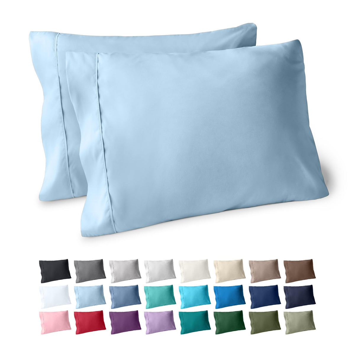 Bare Home Pillowcases Open End (Standard Set of 2, Grey)