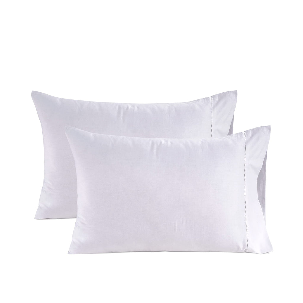 LANE LINEN 100% Organic Cotton Pillow Cases - Standard Size Set of 2 (20"x26") - Soft White Pillow Cases