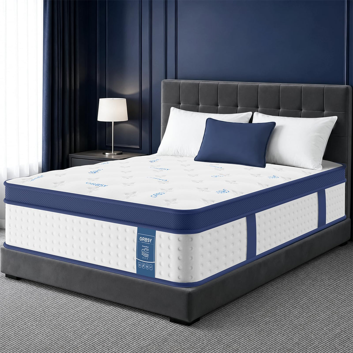 14 Inch Queen Mattress, Upgraded 7-Zone Support Hybrid Queen Size Mattress In A Box with Cooling Gel Memory Foam & Pocket Coils for Back Pain Relief, 365-Night Trial, 10 Years Warranty, Medium Firm