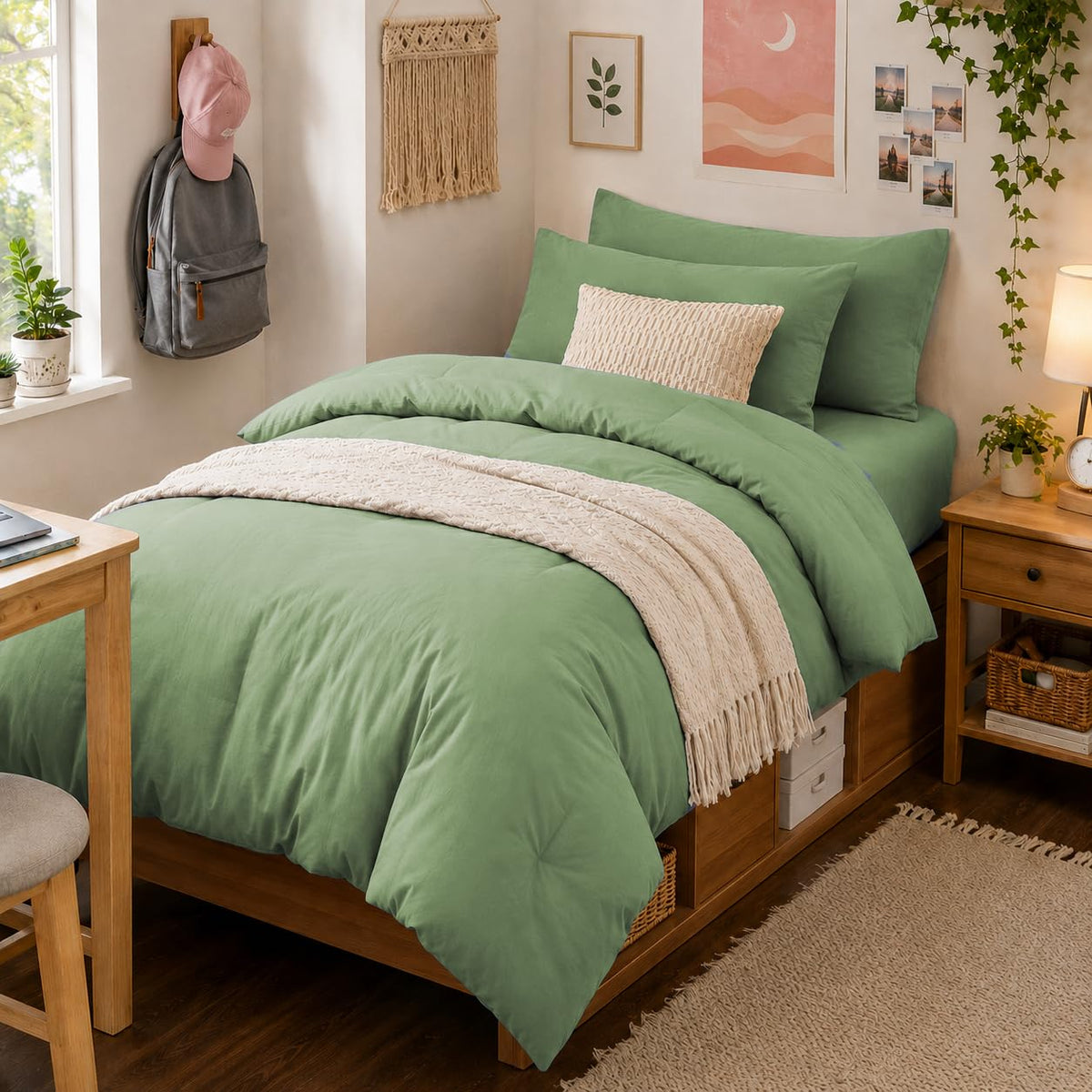 Anluoer Full Size Comforter Sets, 7 Piece Bed in a Bag Full Bedding Sets