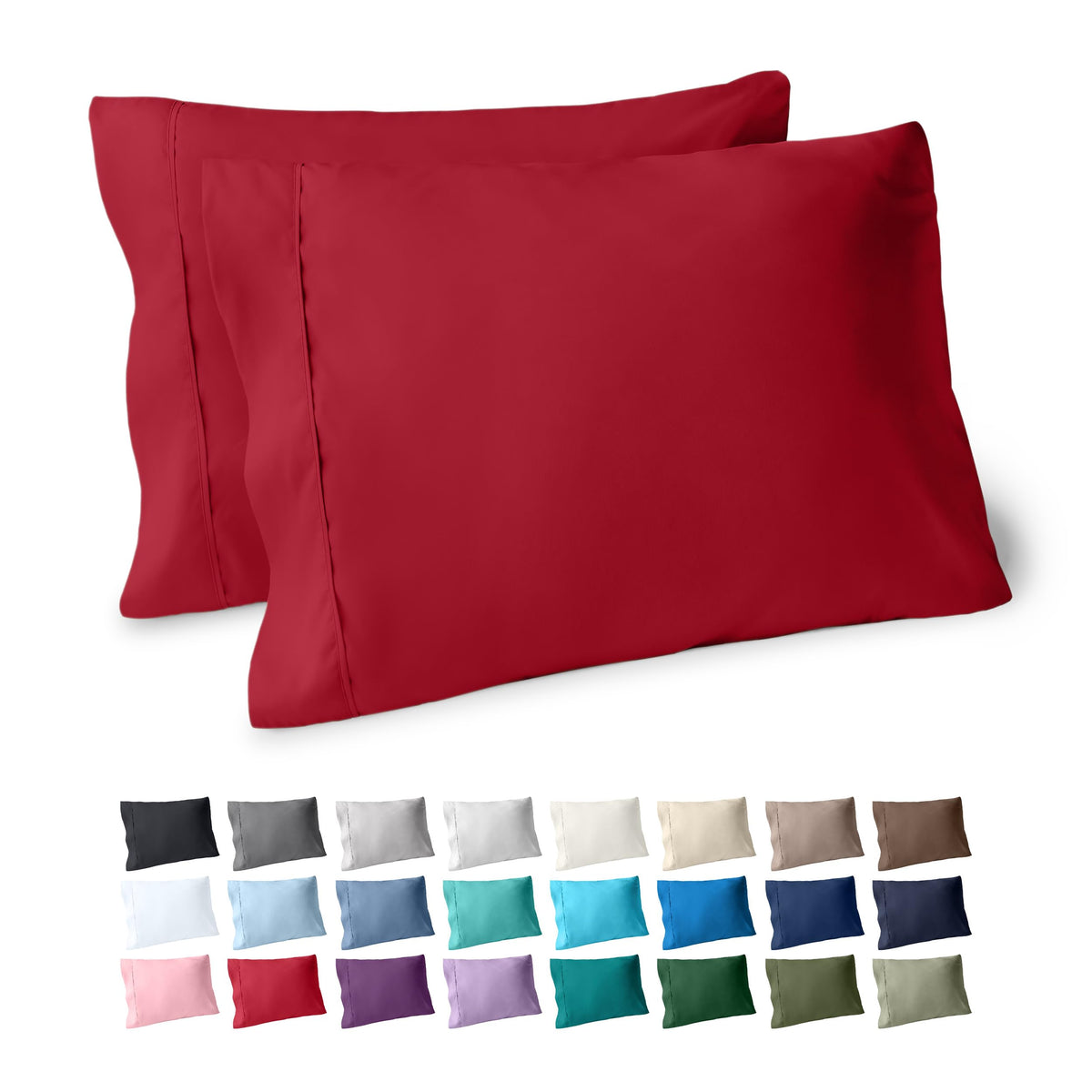 Bare Home Pillowcases Open End (Standard Set of 2, Grey)