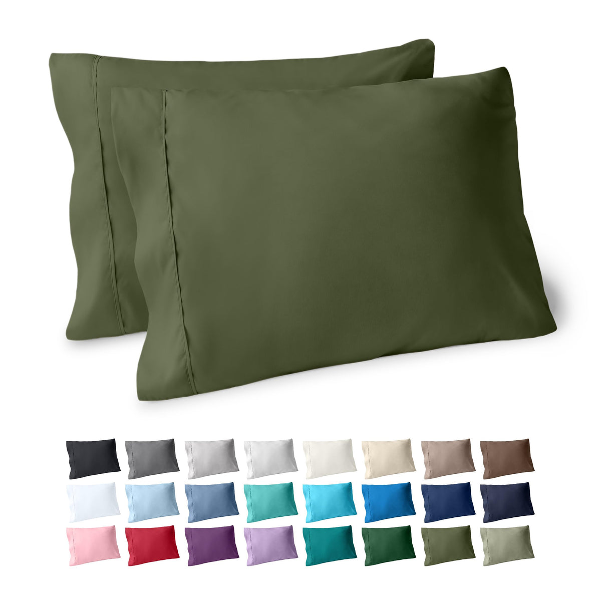 Bare Home Pillowcases Open End (Standard Set of 2, Grey)