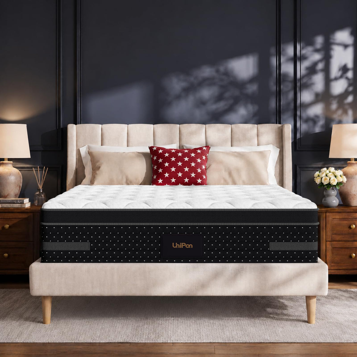 Firm King Mattress, 14 Inch Hybrid Mattresses Hotel Collection with Back & Hip Support, Deep Sleep & Zoned Support, Fiberglass-Free and CertiPUR-US Certified, 365-Night Trial, 10 Years Warranty