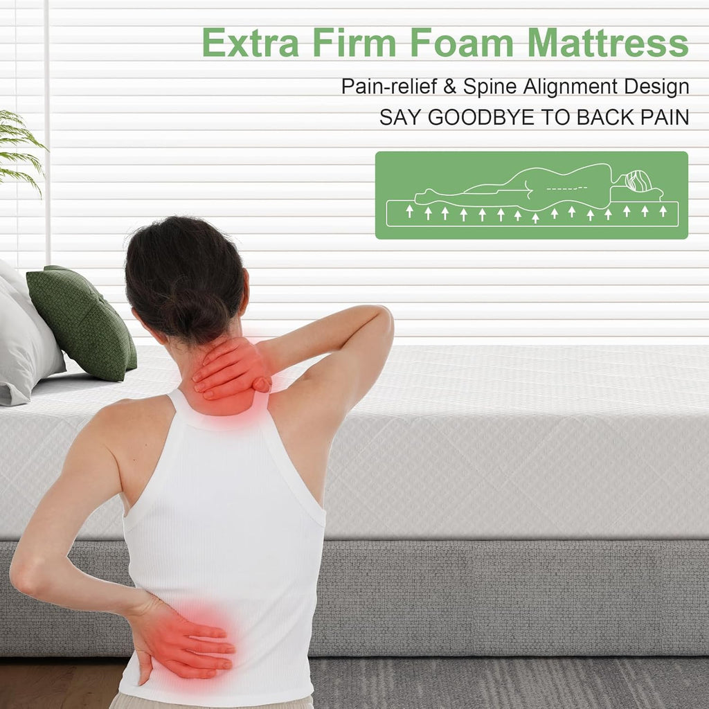 Extra Firm Mattress Full Size 8 Inch, Premier High Density Foam Mattresses in Box, Supportive Bed-Mattress for Back Pain, Pressure Relief, Removable Fiberglass Free Cover, CertiPUR-US, 75'' x 54''