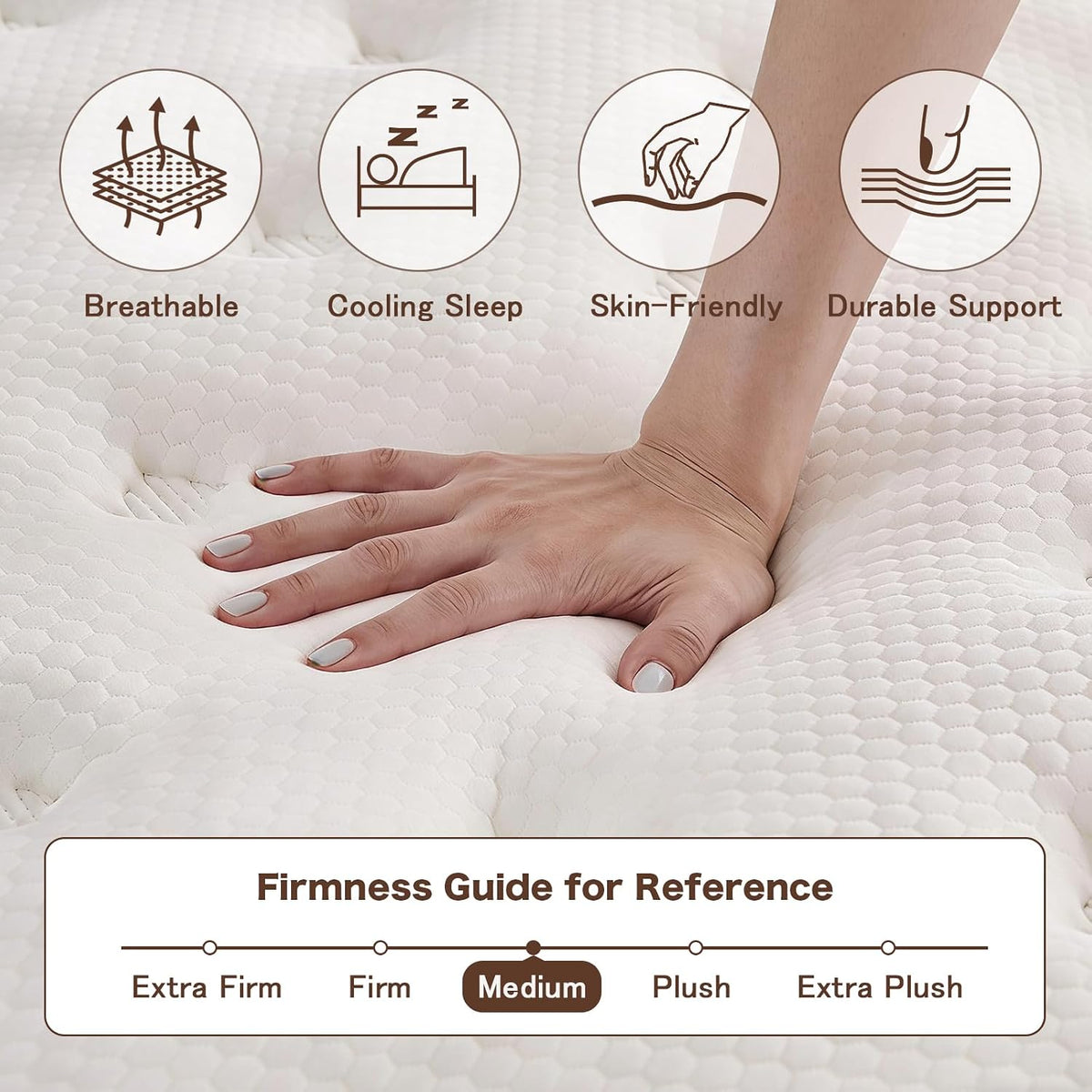 Vantto Queen Size Mattress, 12 Inch Hybrid Memory Foam Mattress in a Box, Individual Pocket Springs Mattress for Pressure Relief, Motion Isolation, CertiPUR-US