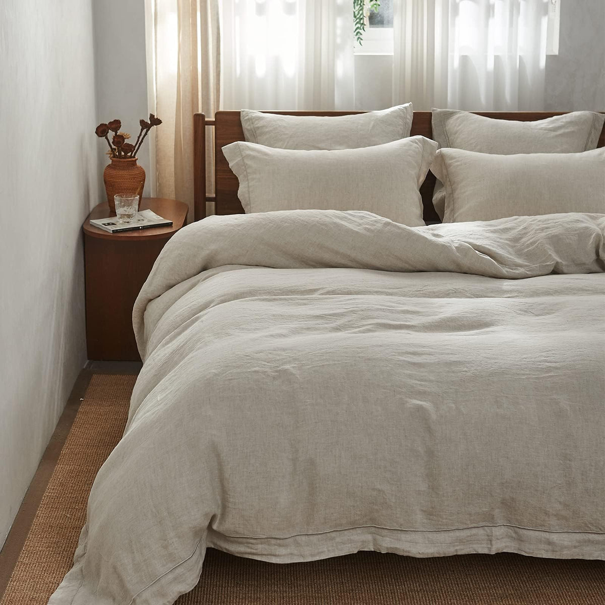 Simple&Opulence Body Pillow Cover 20" x 54",100% Pure Linen, Ultra Soft and Breathable, Body Pillowcase with Envelope Closure for Adults(Linen)