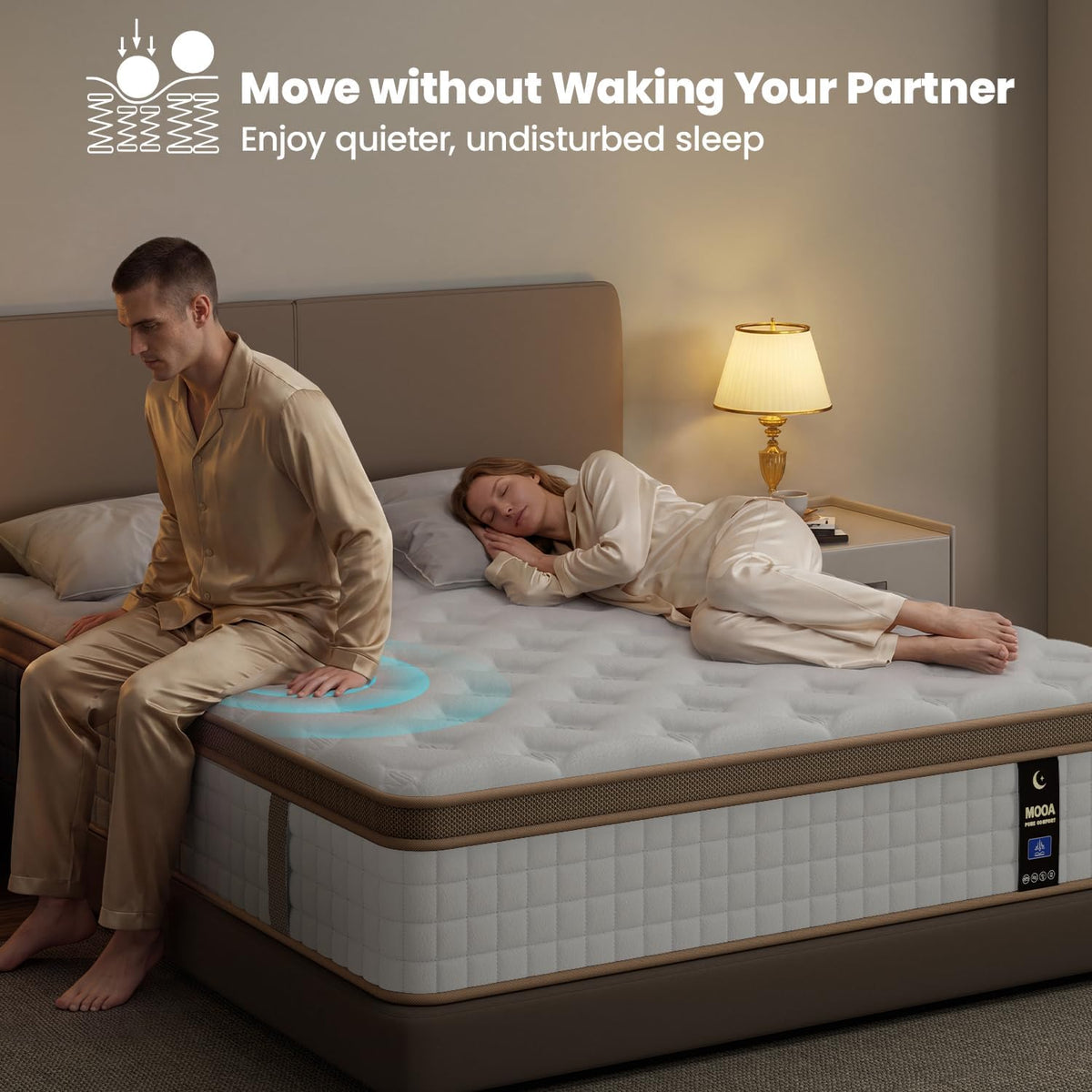 Queen Mattress 12 Inch, Cooling Queen Hybrid Mattress in a Box, Medium Firm